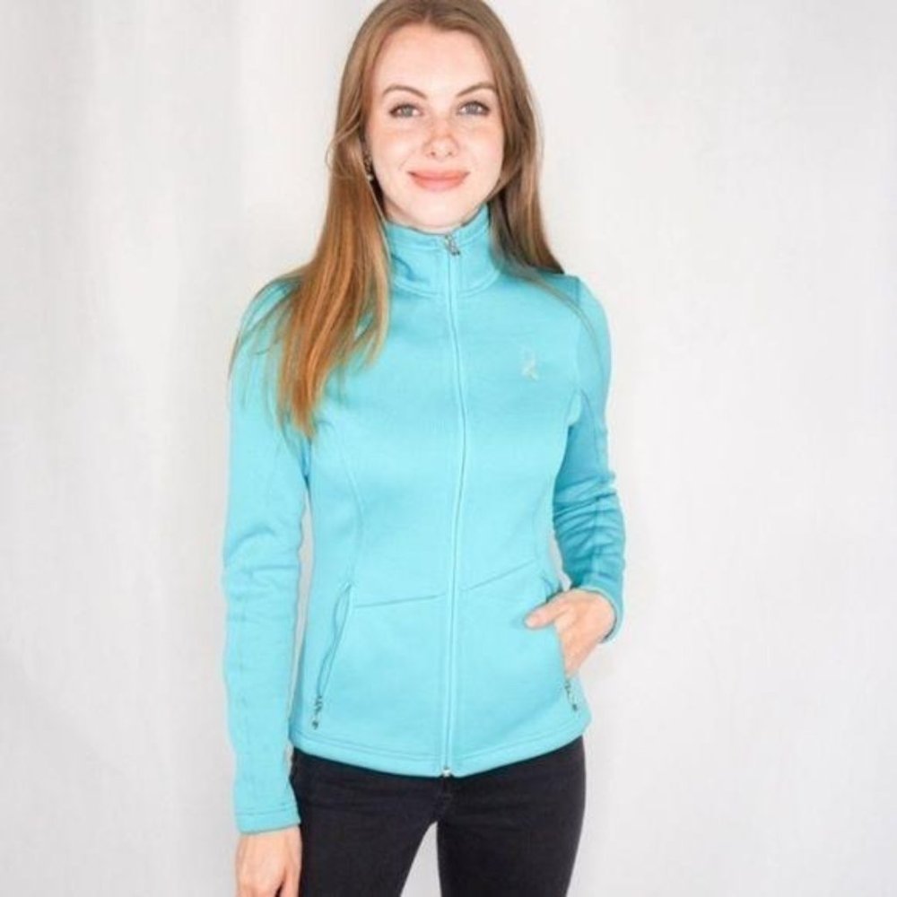 Spyder Full Zip Core Sweater Aqua Blue XL